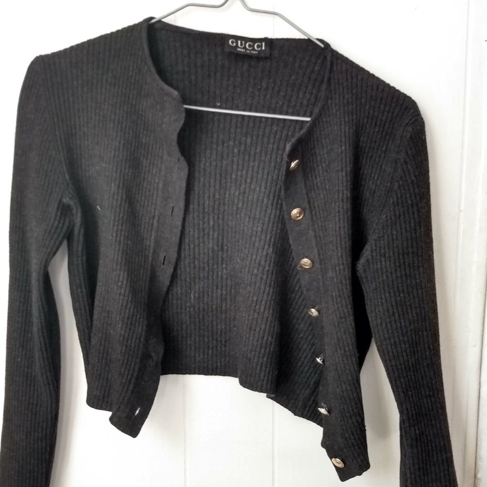 GUCCI XS WOOL CROPPED CARDIGAN